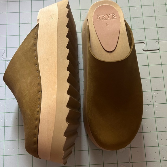 Bryr Tan Suede Clogs - Picture 3 of 4